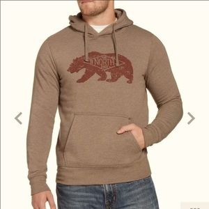 The North Face Men’s Brown Bear Logo Hoodie Sweatshirt Pullover Size Medium